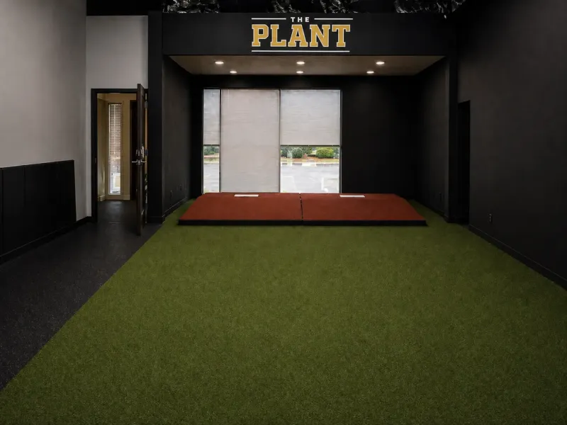 The pitching cave, with two full-size mounds and a retractable net system.